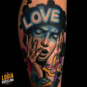 tattoo_pierna_pop_art_love_chica_mariposas_bruno_don_lopes_logia_barcelona 